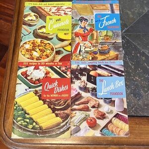Four Vintage culinary arts Institute cookbook 1950s